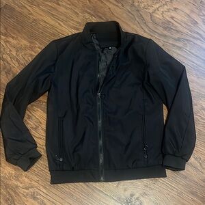 Black Zip-Up Jacket, with side zipper pockets, XS for woman or teenager good con